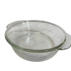Vintage‎ Anchor Hocking Fire King Glass Baking Dish Round Clear USA